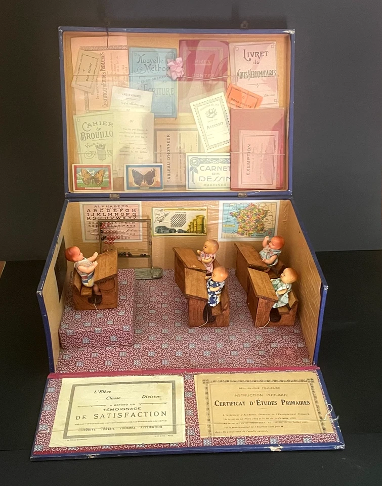 JOUET ANCIEN - MAISON D'ECOLE EN COFFRET BOIS - NK ATLAS PARIS - FRANCE 1920's - Photo 2/4