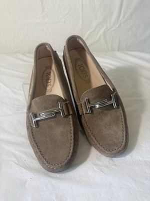$625 TOD'S GOMMINO SUEDE FLAT LOAFERS SIZE 38
