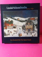 Linda Nelson Stocks SNOWY NIGHT 550 Piece Jigsaw Puzzle Ceaco NEW