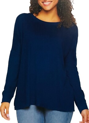 New Felina Ladies  Long Sleeve Soft Knit Top Small S Medieval Blue