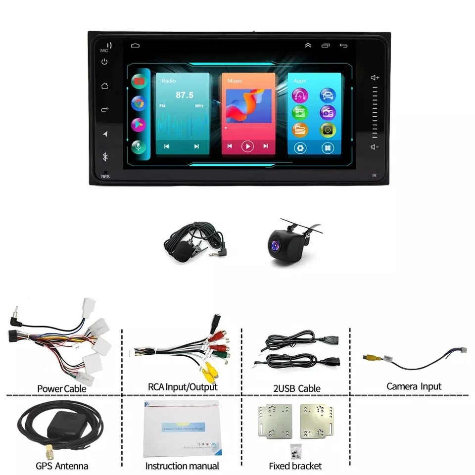 Radio estéreo para automóvil Android 13 para Scion IQ 2012-2015 Carplay GPS navegación BT FM 4+64G Foto 3 de 4