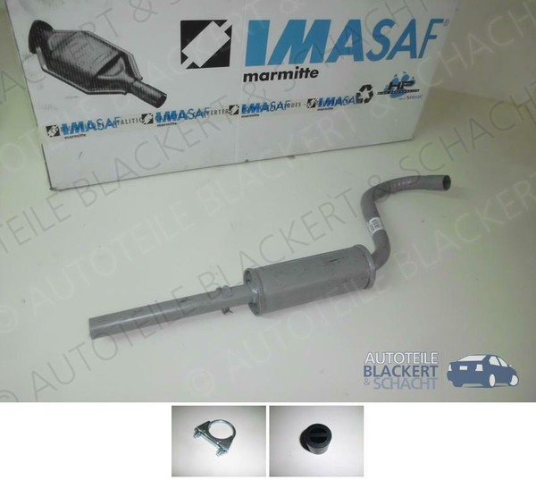 Imasaf ESD Auspuff Endtopf + Anbauteile für Ford Escort I 1300 + 1600 1970-1976-image