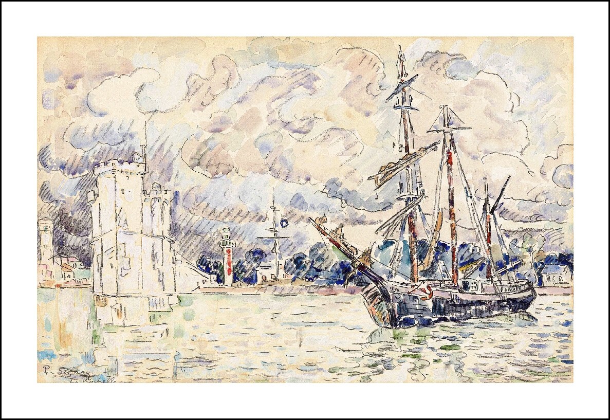 Lithographie Signac La Rochelle rf05 grand poster de tableau impression d'art 60x85