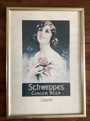 Schweppes Werbeplakat - Ginger Beer (gerahmt und glasiert)