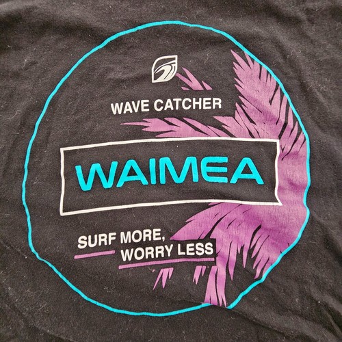 Waimea Wave Catcher Black Short Sleeve Cotton T-Shirt Men's M - Picture 3 of 9