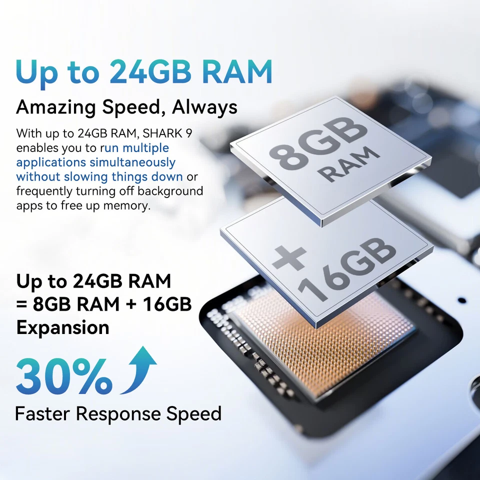 Smartphone Blackview SHARK 9 5G 24GB+256GB 6.67" Android 14 NFC 50MP Desbloqueado Foto 4 de 4