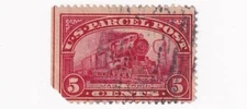 STAMP US SCOTT Q5 "Mail Train" 5 CENT  1912 US PARCEL POST USED FAULT - D