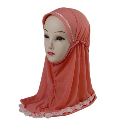 Muslim One Piece Amira Kids Girls Hijab Scarf Islamic Shawl Headscarf Wrap 2-6Y - Picture 13 of 29