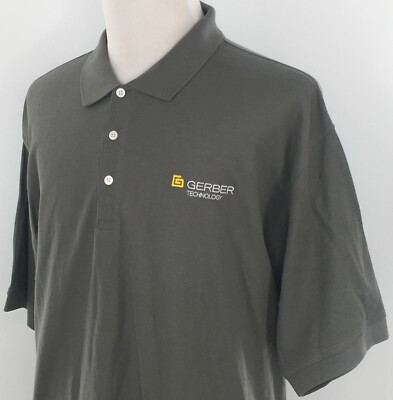Gerber Technology Polo Shirt Men's 2XL Charcoal Gray PIMA Cotton Pique NWOT