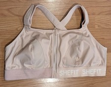 SHEFIT 110002 High Impact Adjust Ultimate Sports Bra Beige Front Zipper - 4luxe