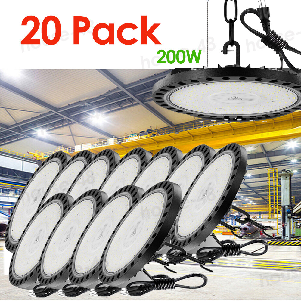 20Pack 200W UFO Led High Bay Light Factory Warehouse Commercial Led