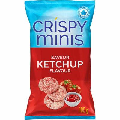 6 Bags of Quaker Crispy Minis Ketchup Flavor Rice Chips 100g Each -Free shipping