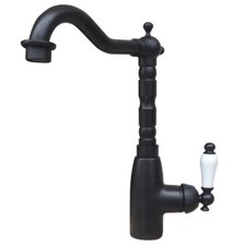 Black Oil Rubbed Brass Kitchen Faucet Swivel Single Handle Sink Mixer Tap fsf106