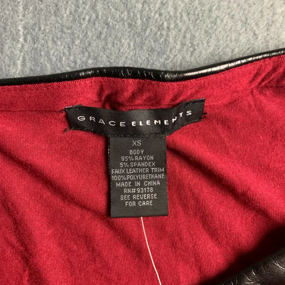 Camisa pulóver Grace Elements imitación cuero ribete mujer dobladillo asimétrico Foto 2 de 4