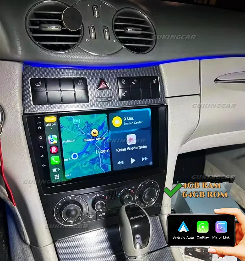64GB Car Radio Stereo For Mercedes Benz C Class W203 CLK W209 GPS NAVI Carplay - Imagem 2 de 4
