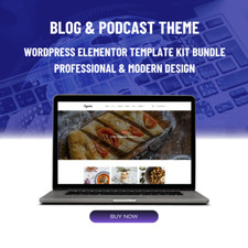 Premium Wordpress Elementor Template Kit Bundle Blog Podcast theme