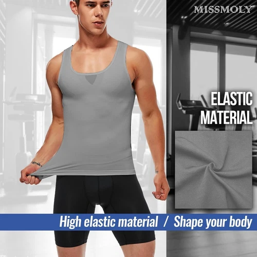 Fajas Colombianas para Hombres Uomo Compressione TOP CONTROLLO ADDOME SHAPEWEAR US - Foto 13 di 46