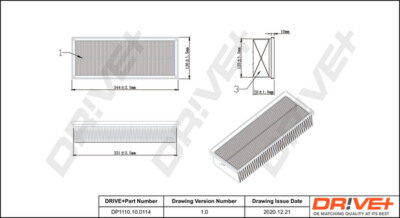 Dr!ve+ DP1110.10.0114 Luftfilter Für Audi, Seat, Skoda, VW