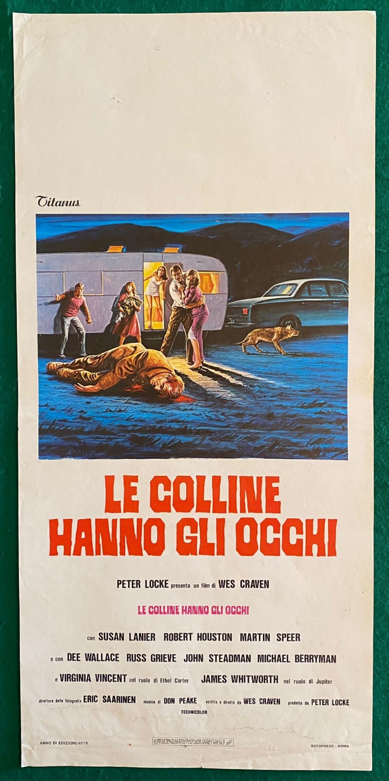 Locandina originale film Le colline hanno gli occhi (1979) - Regia di Wes Craven