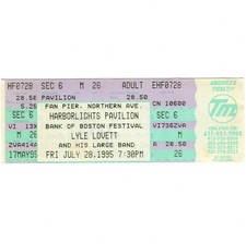 LYLE LOVETT Full Concert Ticket Stub BOSTON 7/28/95 HARBORLIGHTS PAVILION Rare
