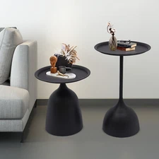 2Pcs Modern Iron Round Sofa Side Table Coffee Table Lving Room Bedroom End Desk