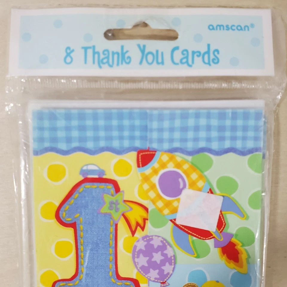 Thank You Card For 1st Birthday 8 Count With Envelopes Teddy Bear - Image 3 of 4