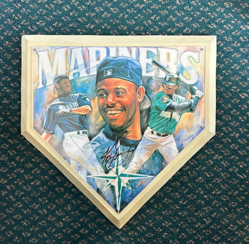 Autographed Ken Griffey Jr Sportacular Art Home Photo Plate Base Mint.