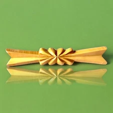 Art Deco Carved Bakelite Brooch Butterscotch Pin Simichrome Tested