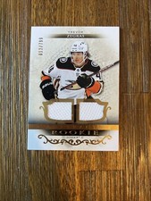 Trevor Zegras 2021-22 UD Artifact Hockey Rookie Dual Material RC/799 WORN JERSEY
