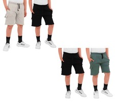 2 Pack Boys Kids Fleece Shorts Summer Jogging Shorts With Pockets 5-14 Years