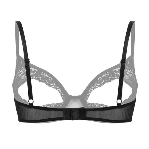Women's Sexy Bra PVC Leather Nipples Open Cup Underwear Lingerie Nightwears - Picture 32 of 56