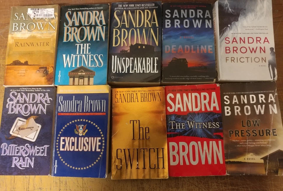 Lot of 10 Sandra Brown Thriller Mystery Romance Suspense PBs RANDOM Books MIX Foto 4 de 4