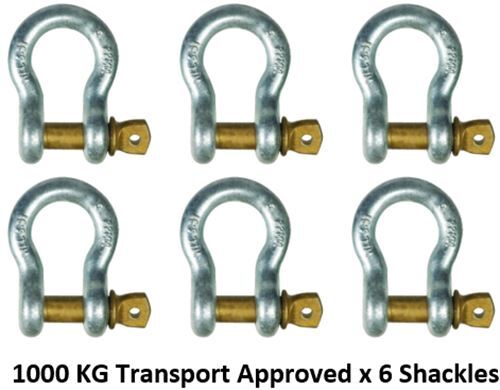 Tested Shackles x 6 Pieces Transport Approved 1000KG SWL Trailer Tow Shackles - Bild 1 von 3
