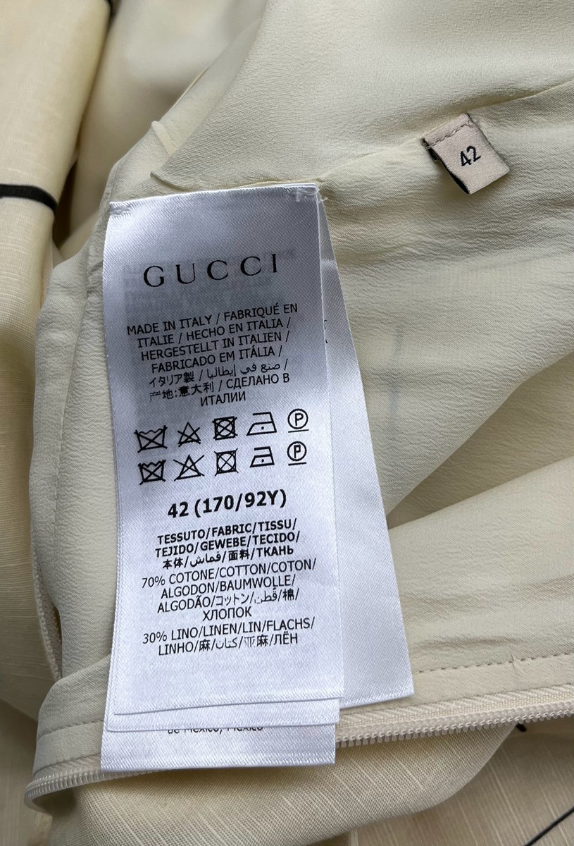 GUCCI キュロット Gucci ALTERED Sailboat Print Cotton/Linen Blend Belted Midi