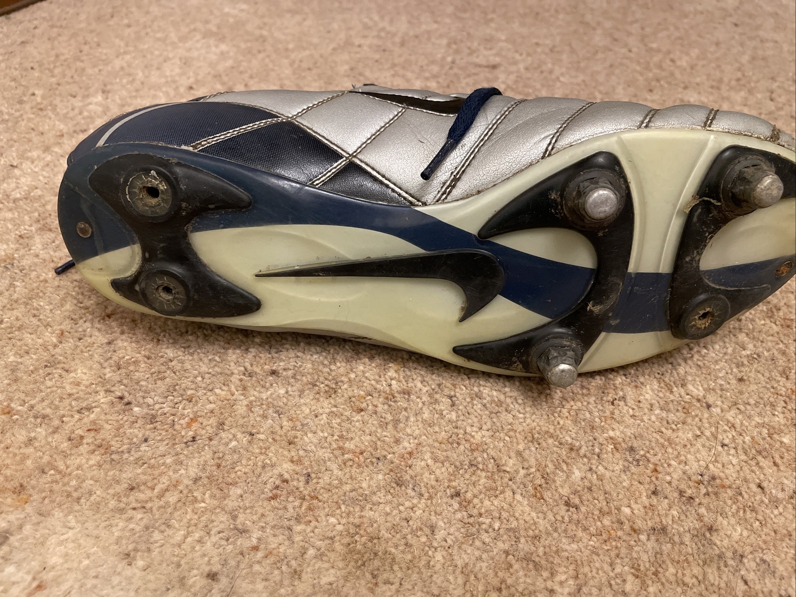 Nike Air Zoom Total 90 II SG Size UK 10 Blue Silver Vintage/Retro