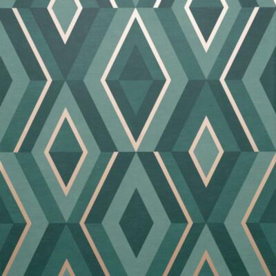 Fine Decor Shard Geometrische Smaragd Grün/Gold Metallic Tapete FD42609