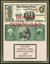 Colorado National Currency Print 1863-1935 8-1/2" X 11" Collectible