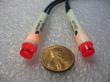 Qty 2) Leecraft Red Hi-Hat Neon 5/16" Press-Fit 125V Indicator Lights 36N-2111