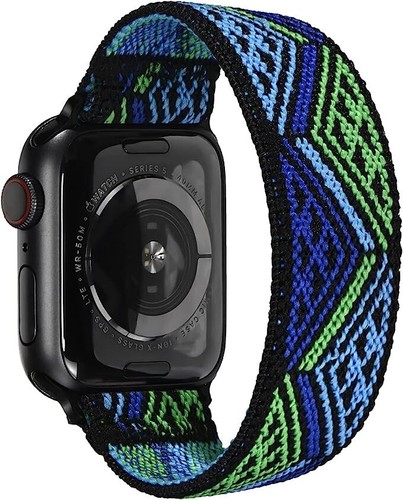 Tefeca Geometry Elastic Compatible/Replacement Band for Apple Watch 42/44/45/49 - Picture 4 of 7