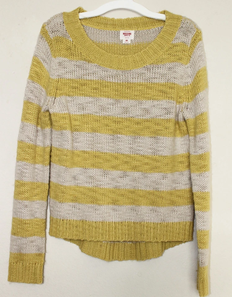 Suéter listrado Mossimo Supply Co. Juniors Hi Low - Tamanho: M (po) - Imagem 2 de 3