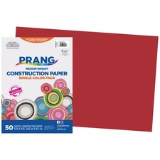 Prang Formerly SunWorks Construction Paper, 50 Count Pack of 1 , Red