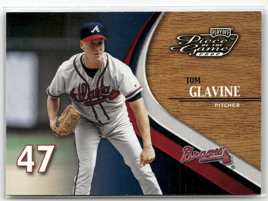 2002 PLAYOFF PIECE OF THE GAME #30 TOM GLAVINE ATLANTA BRAVES