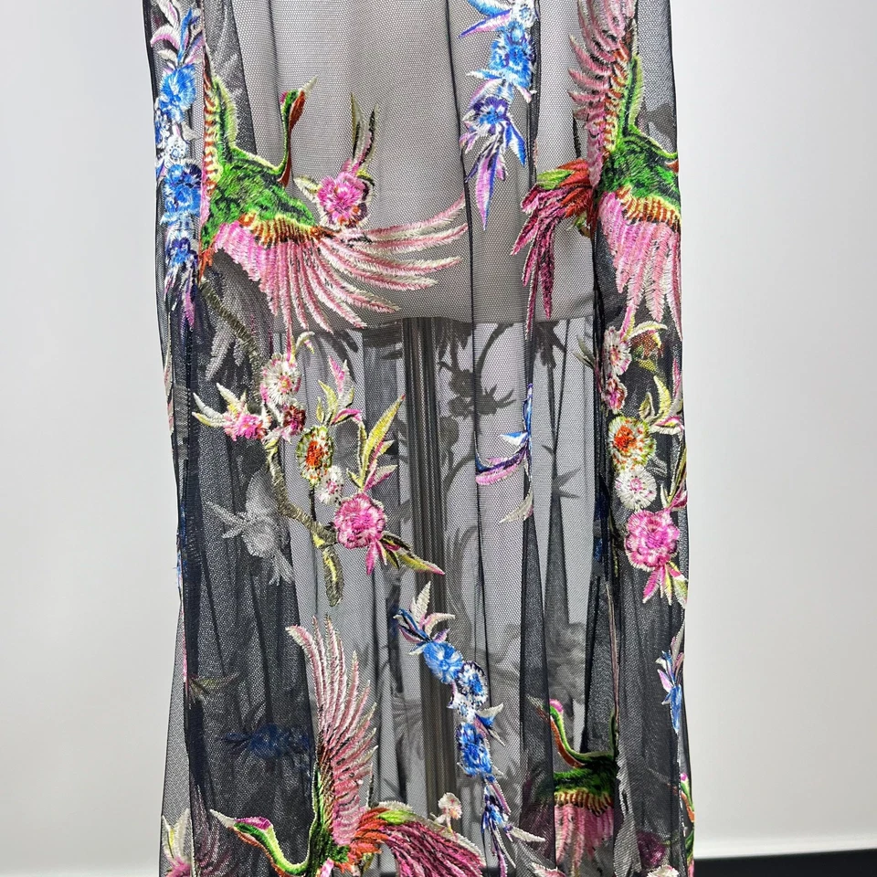 NUEVO SIN ETIQUETAS Vestido Johnny Was Mazzy Bird Of PARADISE MAXI MALLA BORDADO FLORAL XL Foto 4 de 4