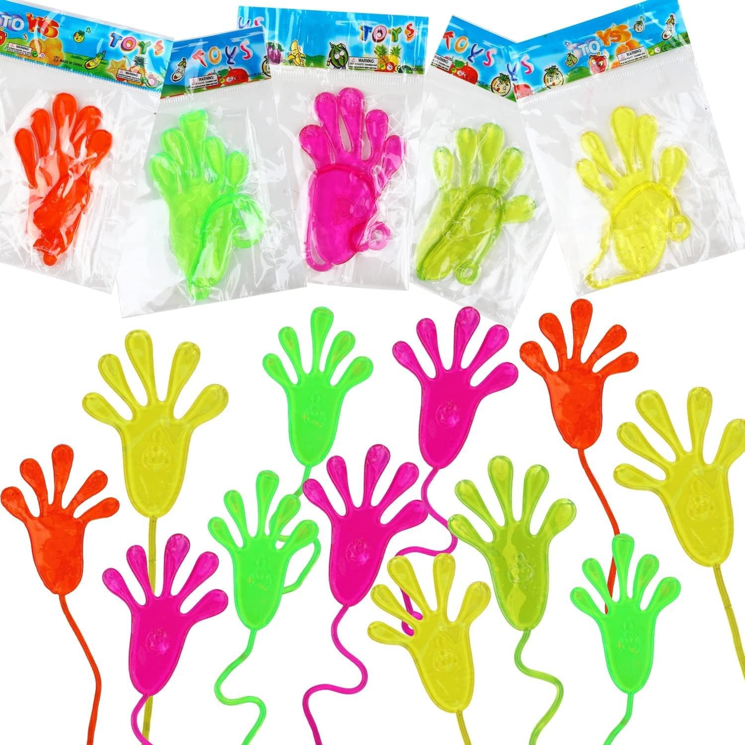 30PCS Sticky Hands, Stretchy Sticky Hand Toys Party Favors for Kids Xmas Gift Ea