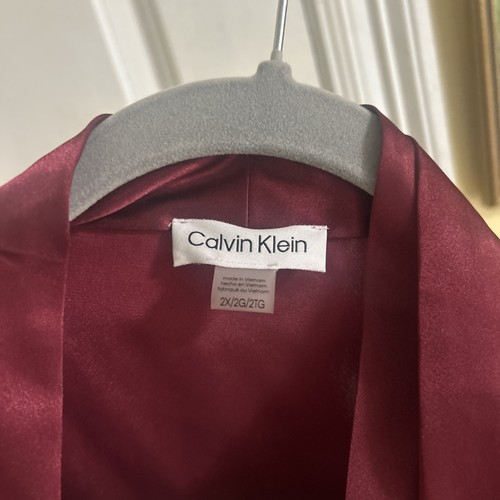 Calvin Klein Damen Bluse Weinrot V-Ausschnitt Langarm Größe 2x Neu! - Bild 6 von 9