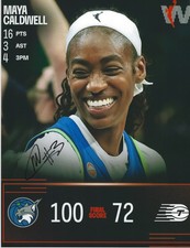 MAYA CALDWELL Signed 8.5 x 11 Photo WNBA Basketball MINNESOTA LYNX Georgia