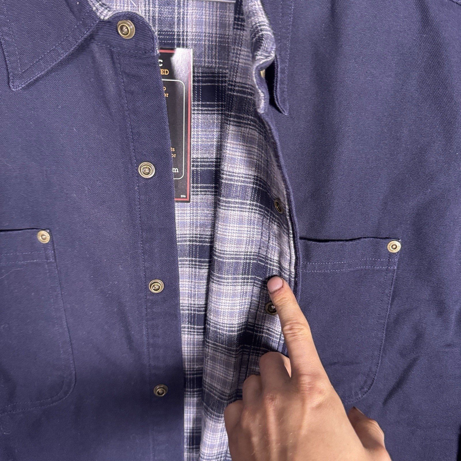 Carhartt S96 Mens L Reg MDT Flannel Canvas Shirt Jac Vintage Utility Deadstock image 8