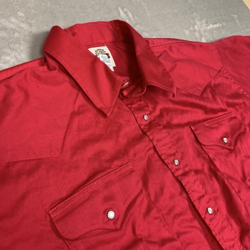 Vintage Old El Paso Hemd Herren XL Rot Classic Fit XL Tail Pearl Snap Kurzarm