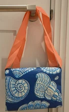 NWT Home Sense - Blue & White Seashells - Large Reusable Shopping Tote Eco Bag