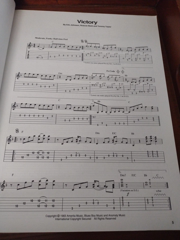 Eric Johnson Sing Songbook Guitar Transcriptions Guitar Tab Tablature Excellent - Image 4 of 4